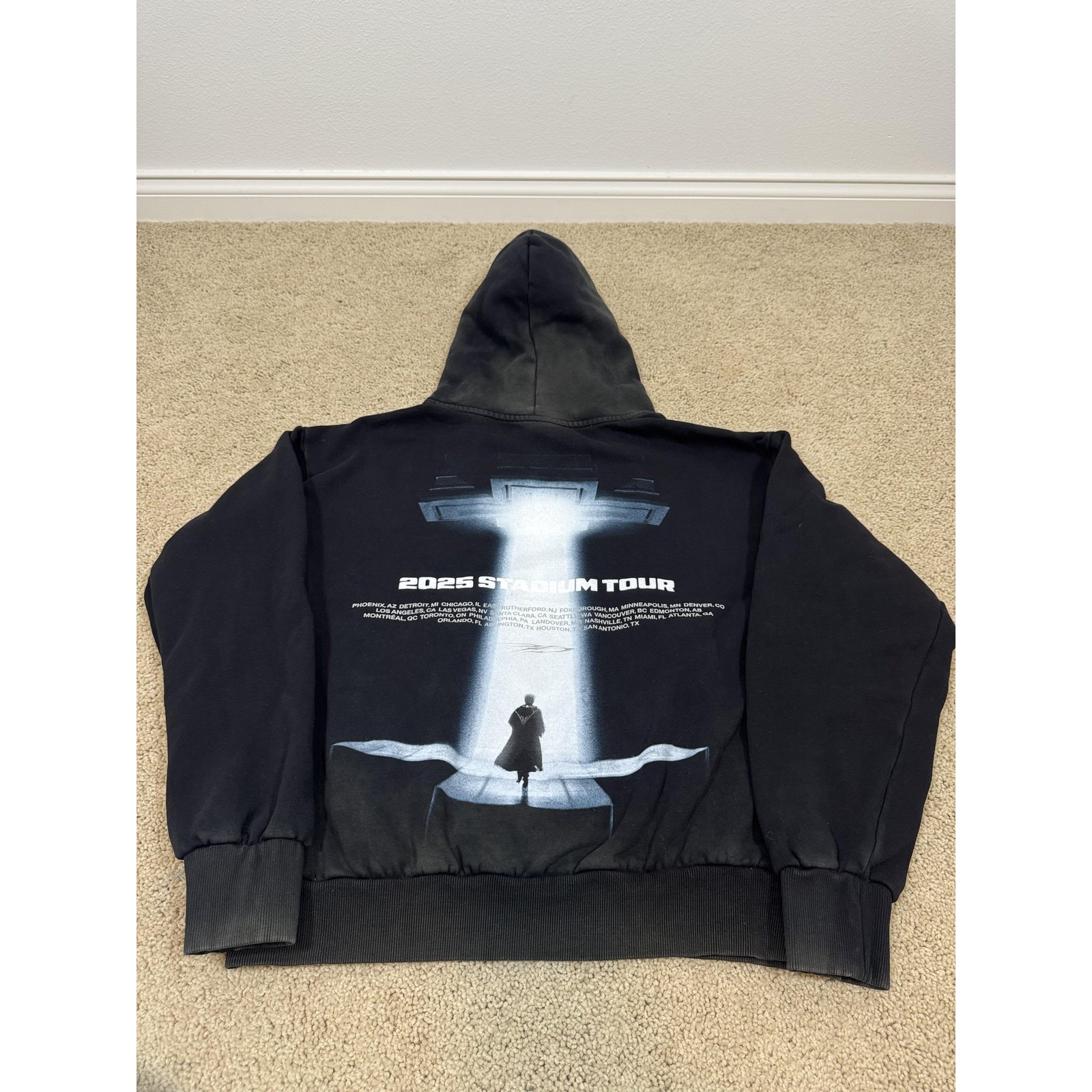 Xo The Weeknd Hoodie Medium Black After Hours Til Dawn 2025 Stadium Tour Faded